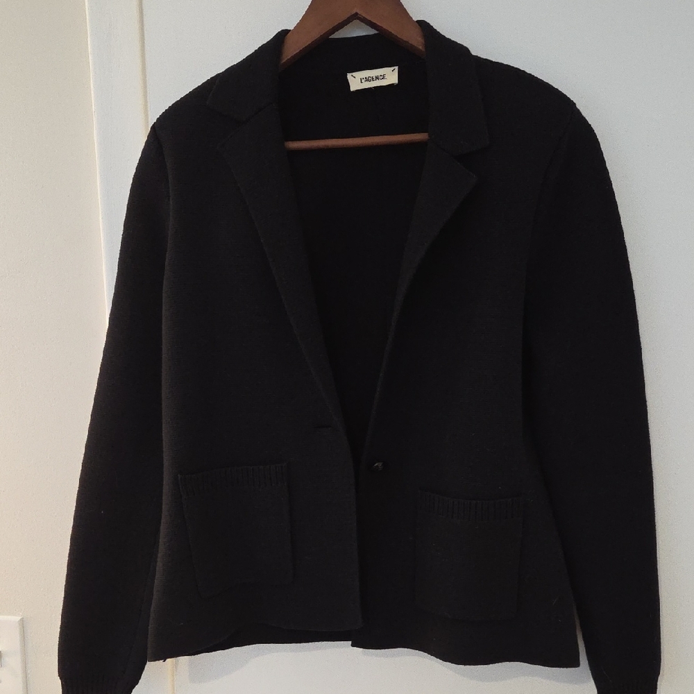 L'Agence Black Knit Blazer